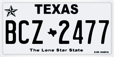 TX license plate BCZ2477