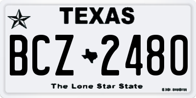 TX license plate BCZ2480