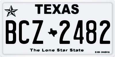 TX license plate BCZ2482