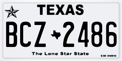 TX license plate BCZ2486