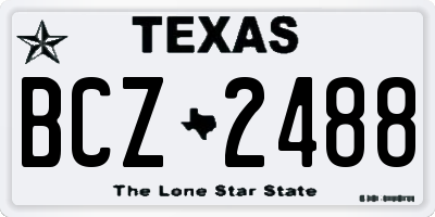 TX license plate BCZ2488