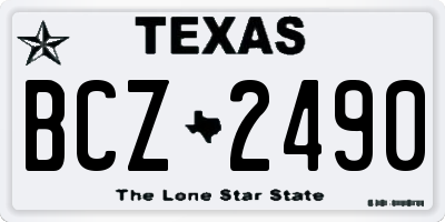 TX license plate BCZ2490