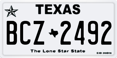 TX license plate BCZ2492