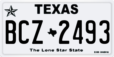 TX license plate BCZ2493