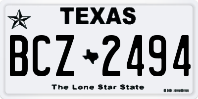 TX license plate BCZ2494