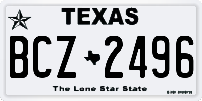 TX license plate BCZ2496