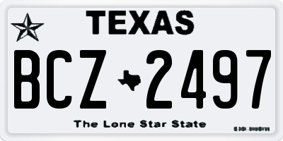 TX license plate BCZ2497
