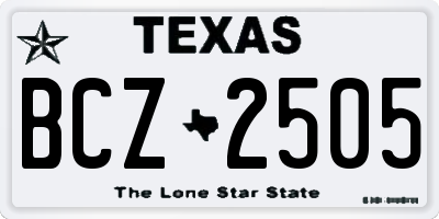 TX license plate BCZ2505