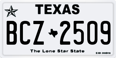 TX license plate BCZ2509