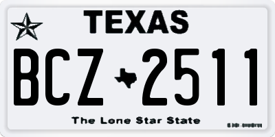 TX license plate BCZ2511