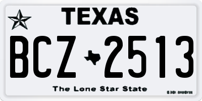 TX license plate BCZ2513