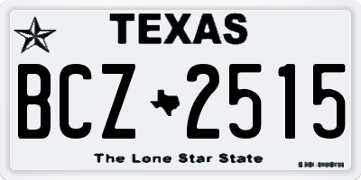 TX license plate BCZ2515