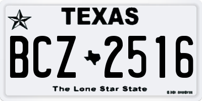TX license plate BCZ2516