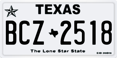 TX license plate BCZ2518