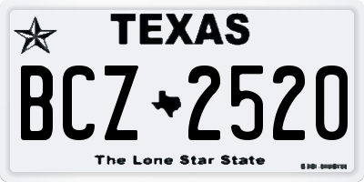 TX license plate BCZ2520