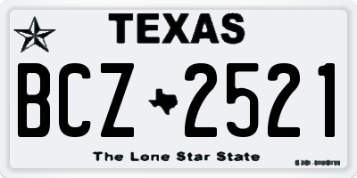 TX license plate BCZ2521