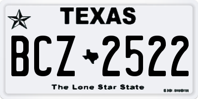 TX license plate BCZ2522