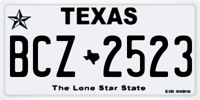 TX license plate BCZ2523