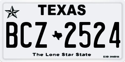 TX license plate BCZ2524