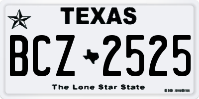 TX license plate BCZ2525