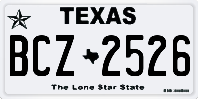 TX license plate BCZ2526