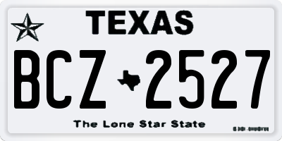 TX license plate BCZ2527