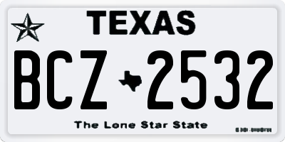 TX license plate BCZ2532