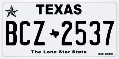 TX license plate BCZ2537