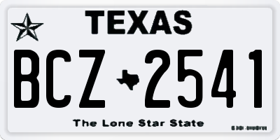 TX license plate BCZ2541
