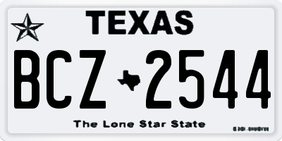 TX license plate BCZ2544