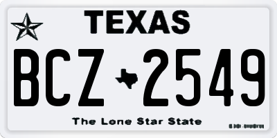 TX license plate BCZ2549