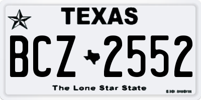 TX license plate BCZ2552