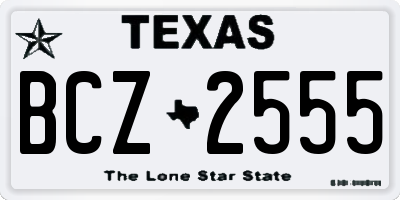 TX license plate BCZ2555