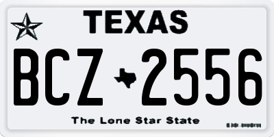 TX license plate BCZ2556