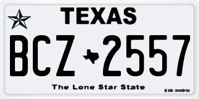 TX license plate BCZ2557