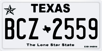 TX license plate BCZ2559