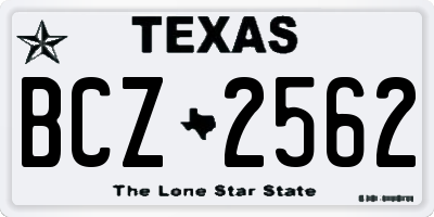 TX license plate BCZ2562