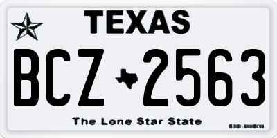 TX license plate BCZ2563