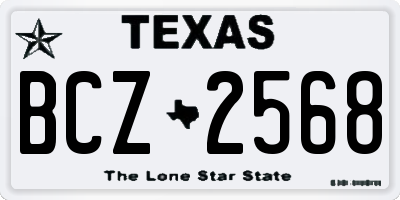 TX license plate BCZ2568