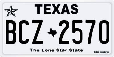 TX license plate BCZ2570