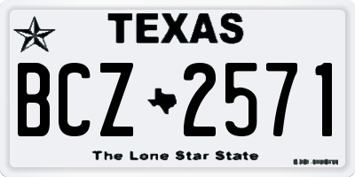 TX license plate BCZ2571