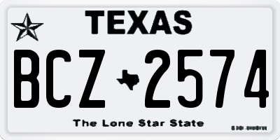 TX license plate BCZ2574