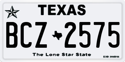 TX license plate BCZ2575