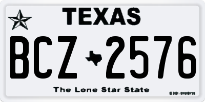 TX license plate BCZ2576