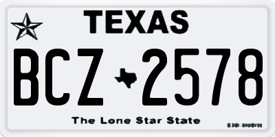 TX license plate BCZ2578