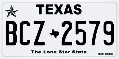 TX license plate BCZ2579