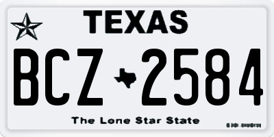 TX license plate BCZ2584