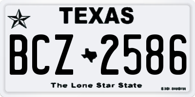 TX license plate BCZ2586