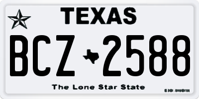 TX license plate BCZ2588