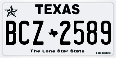 TX license plate BCZ2589